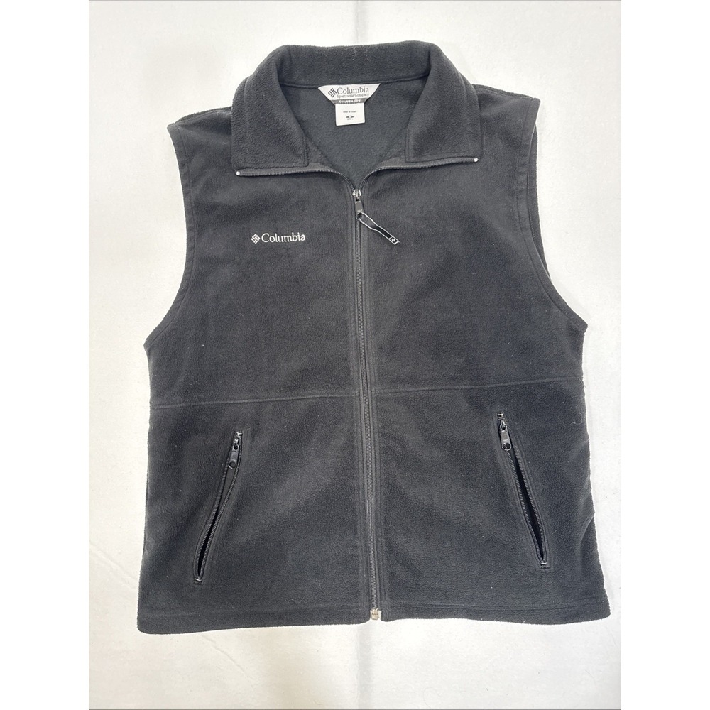 COLUMBIA Womens Fleece Vest Medium Black Polyester